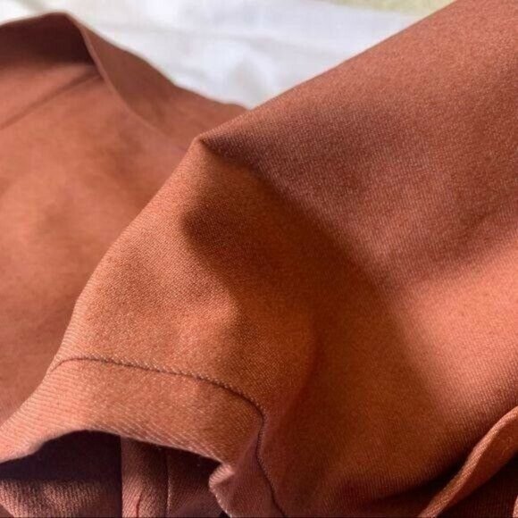 Emory Park flare leg pants high waisted with bow tie closure color rust sz small - Picture 8 of 9